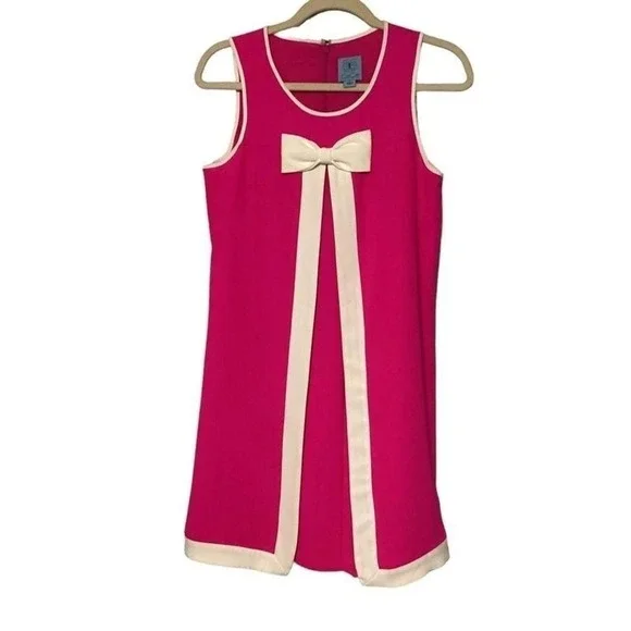 CeCe Hot Pink‎ with white bow Dress size 4 - Picture 2 of 9